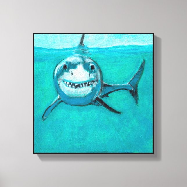 "Wayne" The Great White SharkThe great white shark Canvas Print (Front)