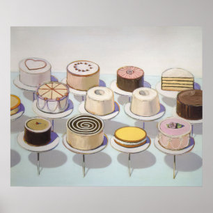 wayne thiebaud - cakes 1963 poster