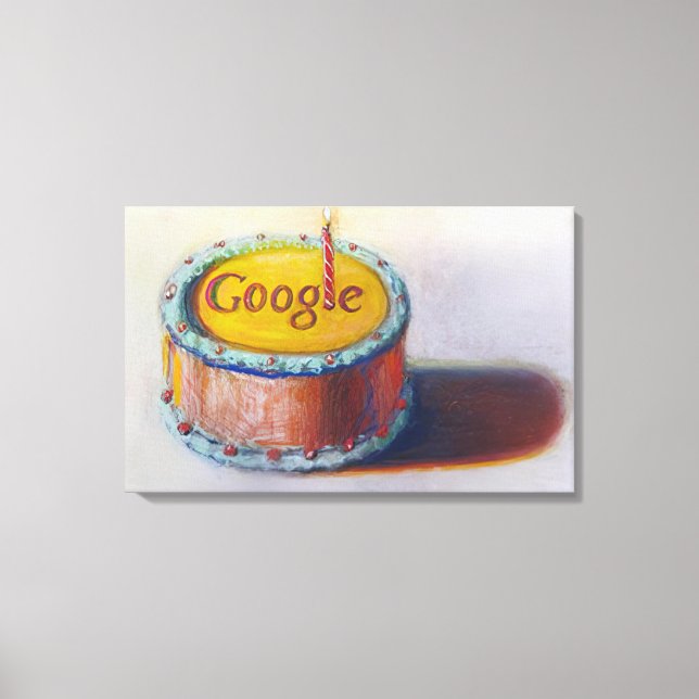 Wayne Thiebaud - Google - 12th Birthday Cake Doodl Canvas Print (Front)