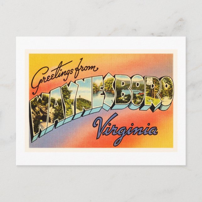 Waynesboro Virginia VA Old Vintage Travel Postcard (Front)