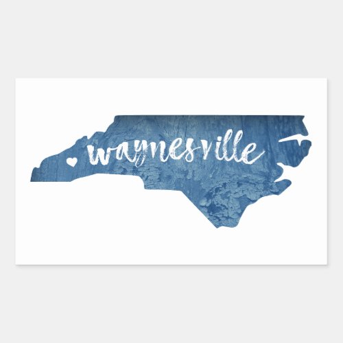 Waynesville North Carolina Wood Grain Rectangular Sticker