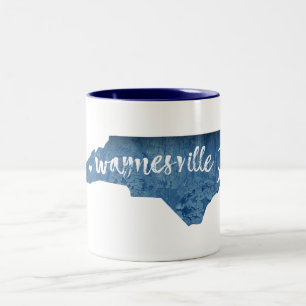 Waynesville North Carolina Wood Grain Two-Tone Coffee Mug