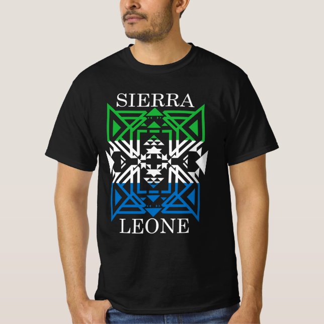 WAYout Arts Freetown Sierra Leone Geometric Flag T-Shirt (Front)