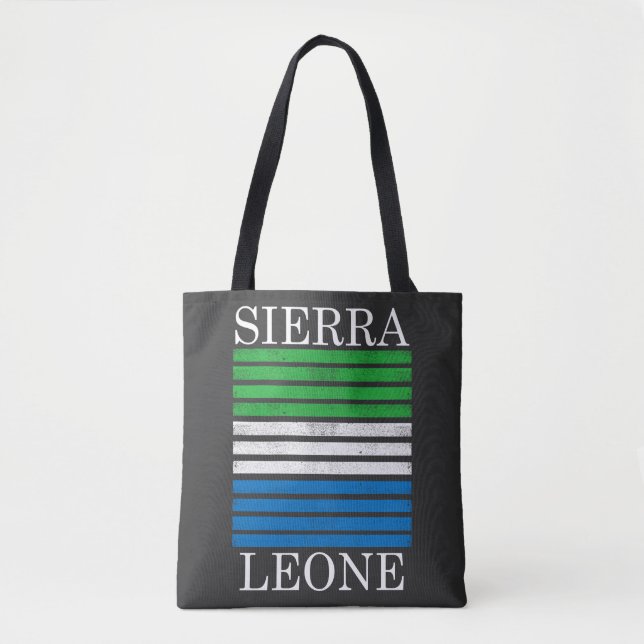 WAYout Arts Freetown Sierra Leone Stripes Flag Tote Bag (Front)