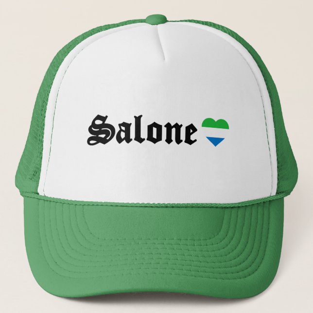 WAYout Arts Salone Sierra Leone Blackletter Trucker Hat (Front)