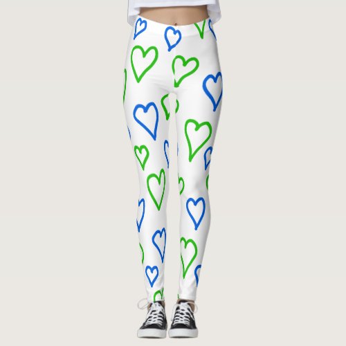 WAYout Arts Sierra Leone Flag Color Hearts Leggings