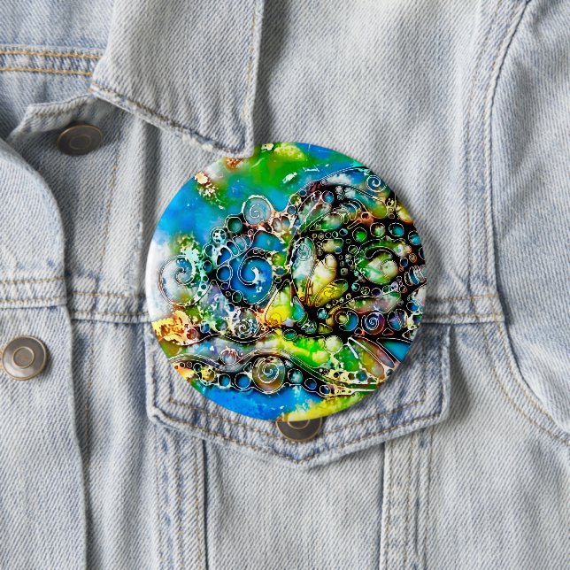 Ways Of Life - Neurographic Art 7 Button (In Situ)