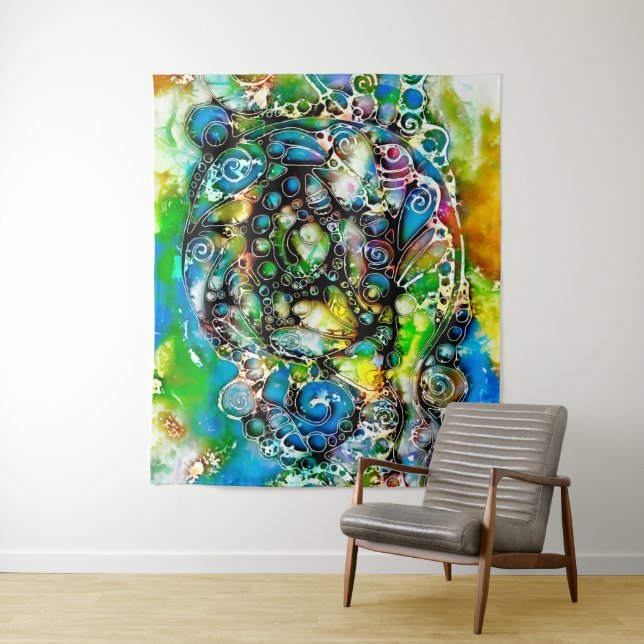 Ways Of Life - Neurographic Art 7 Tapestry (In Situ)