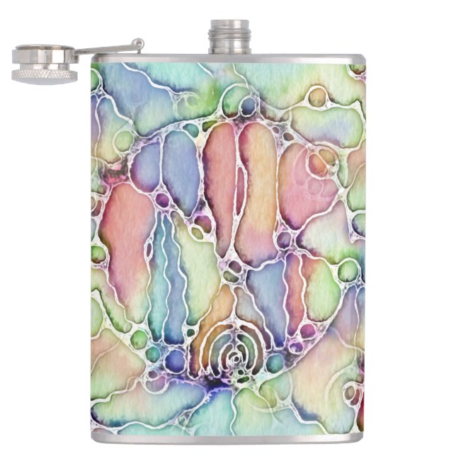 Ways Of Life - Neurographic Art Pattern 1 Flask (Opened)