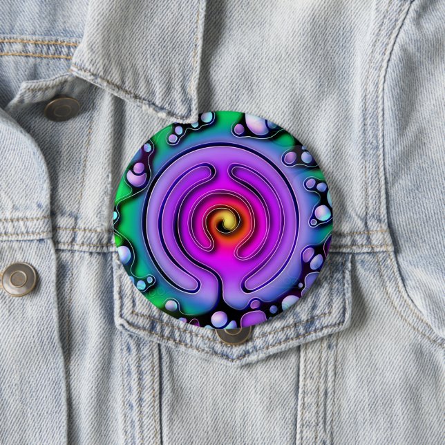 Ways Of Life - Neurographic Art Pattern 2 Button (In Situ)