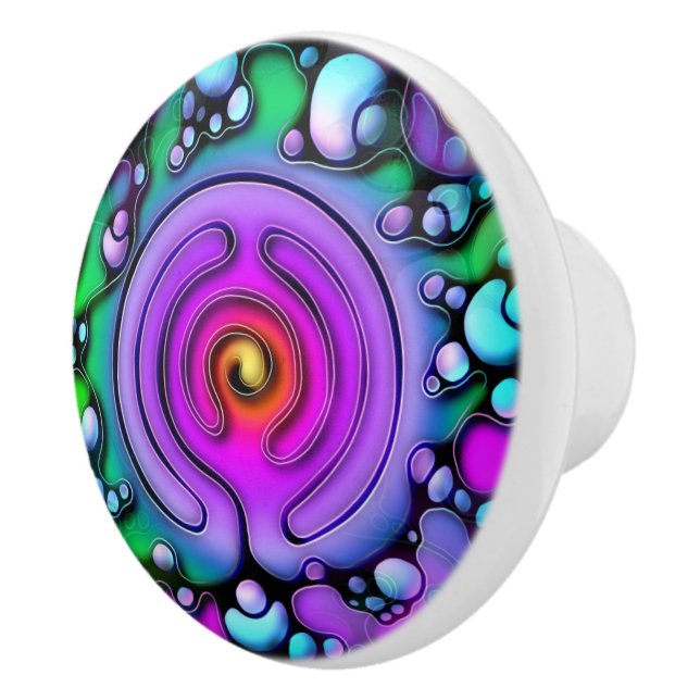 Ways Of Life - Neurographic Art Pattern 2 Ceramic Knob (Right)