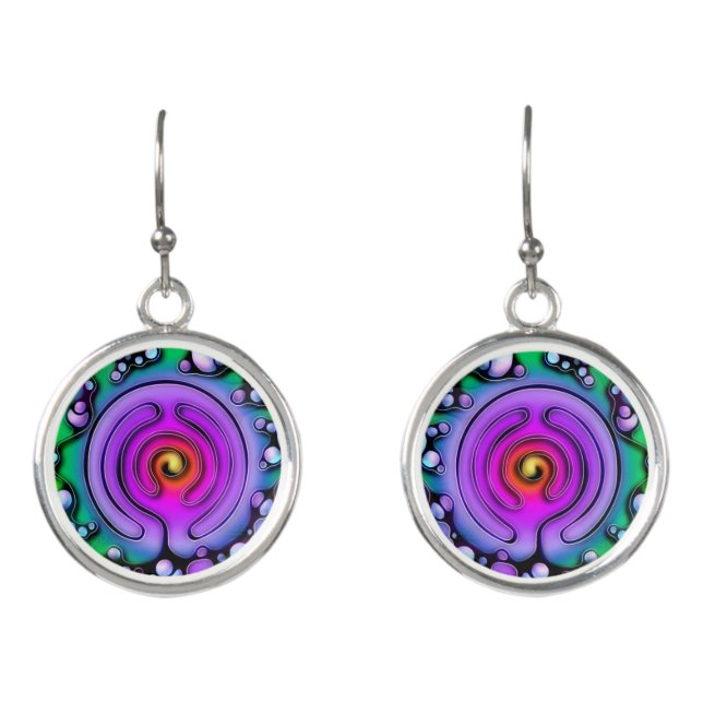 Ways Of Life - Neurographic Art Pattern 2 Earrings (Front)