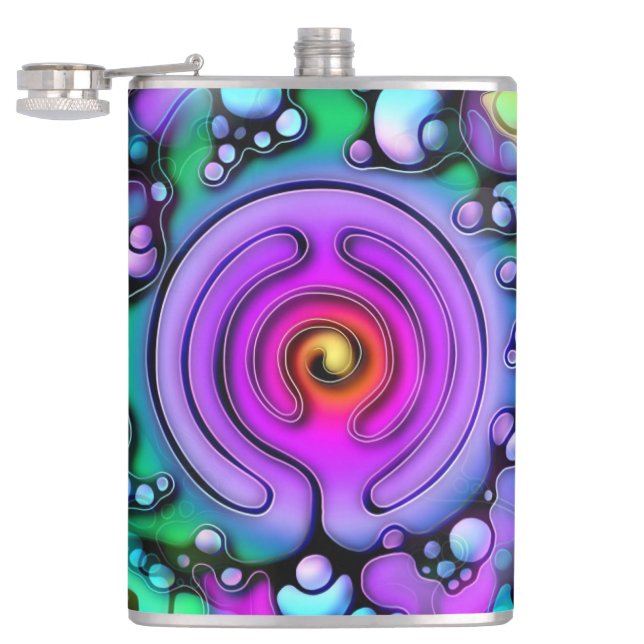 Ways Of Life - Neurographic Art Pattern 2 Flask (Opened)