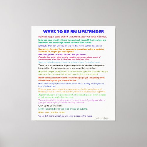 Ways to Be an Upstander v II Wrapped Canvas
