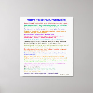 Ways to Be an Upstander v II Wrapped Canvas Print