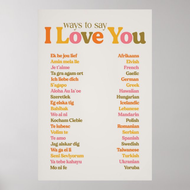 WAYS TO SAY I Love You Poster (Front)