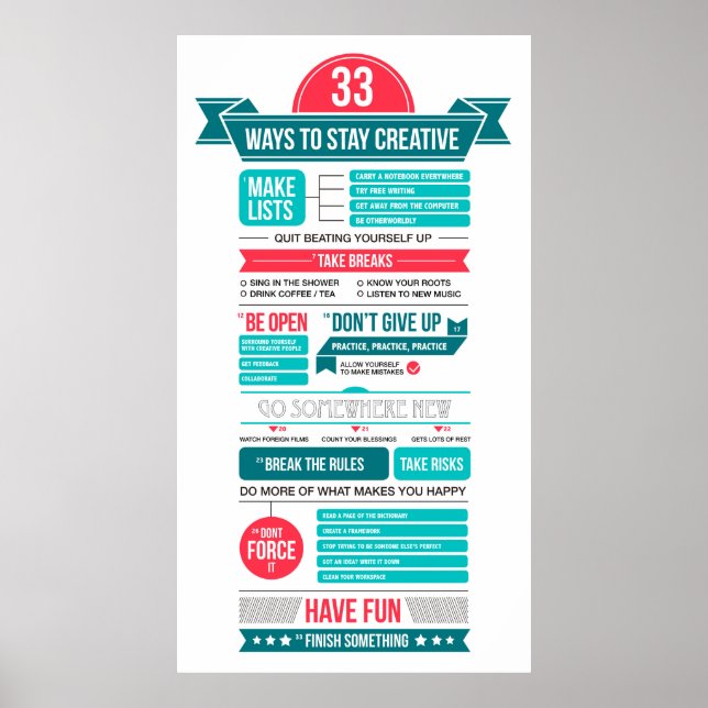 ways to stay creative poster (Front)