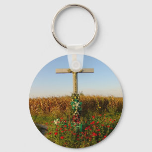 Wayside Crucifix, Romania Keychain