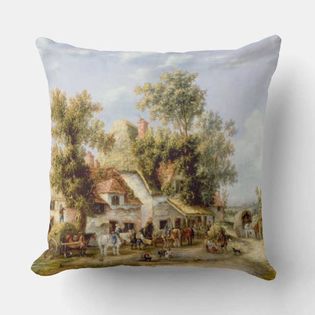 Wayside Inn Throw Pillow (Front)