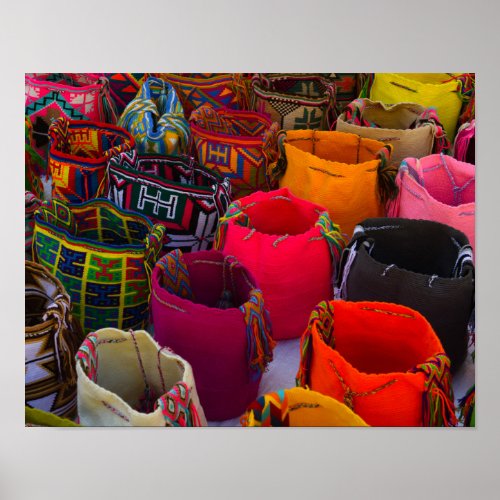 Wayuu mochilas bags for sale in Colombia Poster