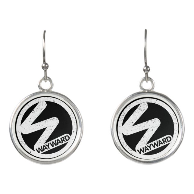 Wayward Earrings in Black and White (Front)
