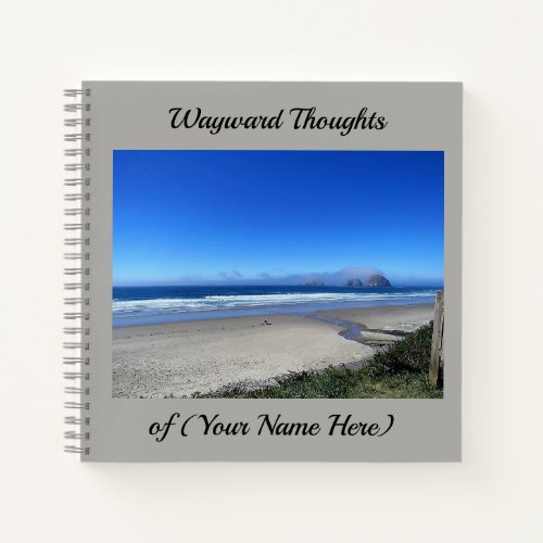 Wayward Thoughts journal with ocean view photo