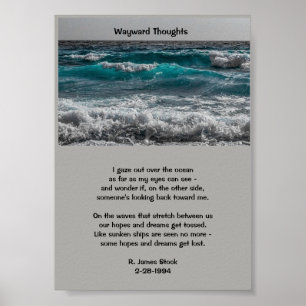 "Wayward Thoughts" Ocean Poster with Poem