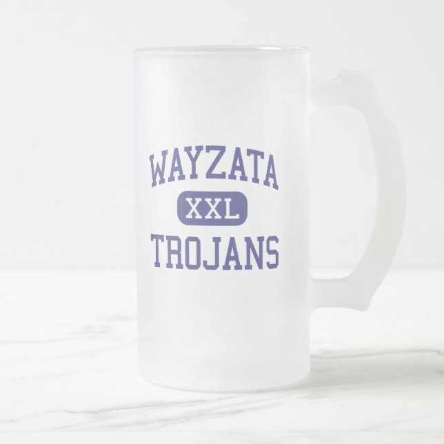 Wayzata - Trojans - High - Minneapolis Minnesota Frosted Glass Beer Mug (Right)