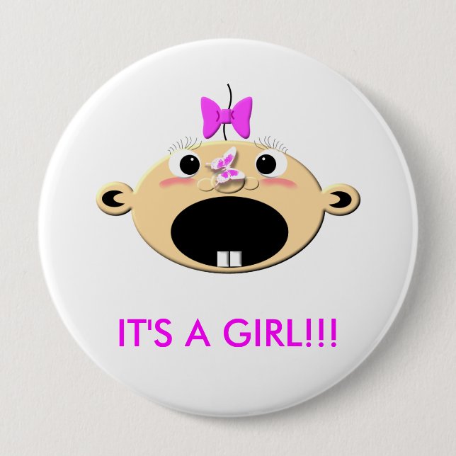 WButtfbigmouth, IT'S A GIRL!!! Button (Front)