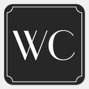 WC Bathroom sign Square Sticker