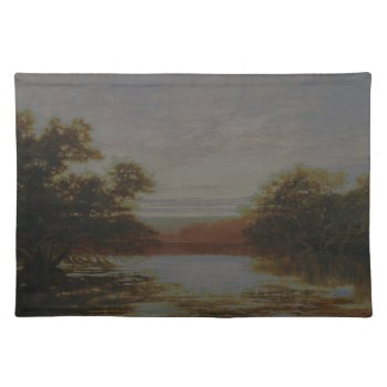 Wc Piguenit - An Australian Mangrove  Ebb Tide (mo Cloth Placemat by niceartpaintings at Zazzle