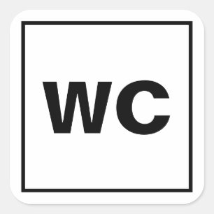 WC toilet sign stickers for restroom washroom