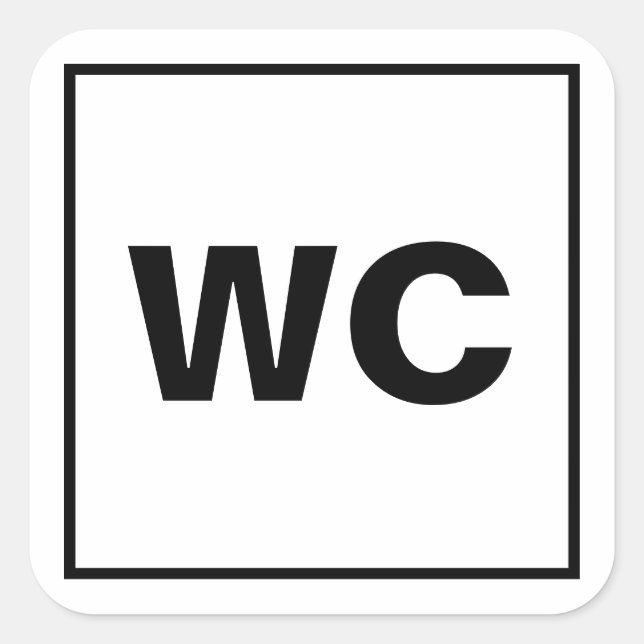 WC toilet sign stickers for restroom washroom (Front)