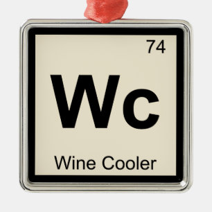 Wc - Wine Cooler Chemistry Periodic Table Symbol Metal Ornament