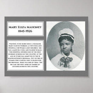 #WCW Mary Eliza Mahoney African American Nurse Poster