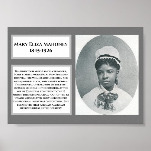 WCW Mary Eliza Mahoney African American Nurse Poster