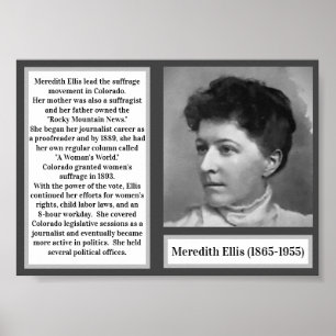 #WCW Meredith Ellis Colorado suffrage leader Poster