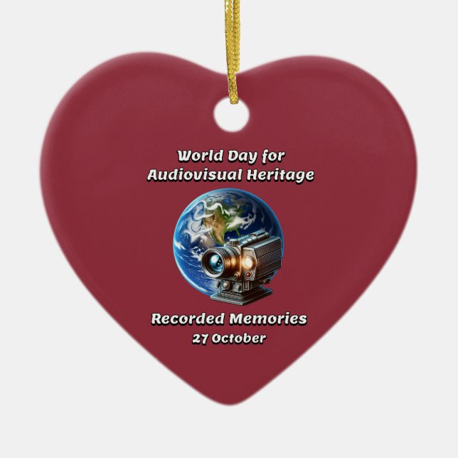 WDAH. Recorded Memories. 27 October Ceramic Ornament (Front)