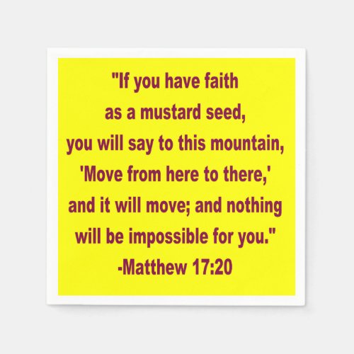 WDJS Faith as a Mustard Seed Napkins