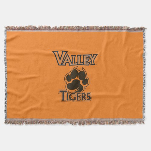 WDM Iowa Valley High School Valley Tigers Paw Throw Blanket