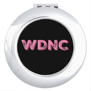 WDNC We Do Not Care in Distressed Pink Compact Mirror