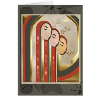 We 3 Kings - Art Deco Christmas Personalized Card