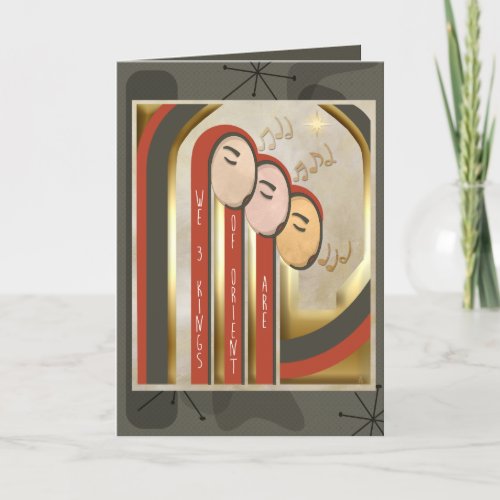 We 3 Kings Art Deco Christmas Personalized Holiday Card