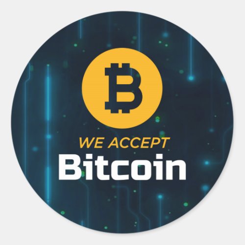 We Accept Bitcoin Circle Sticker