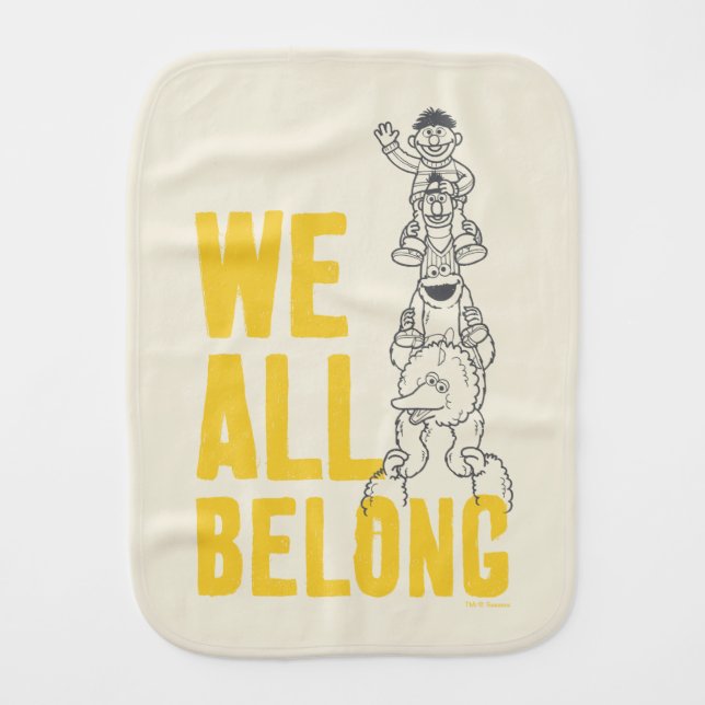 We All Belong Baby Burp Cloth (Front)