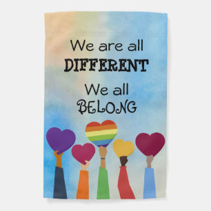 We All Belong mini garden flag