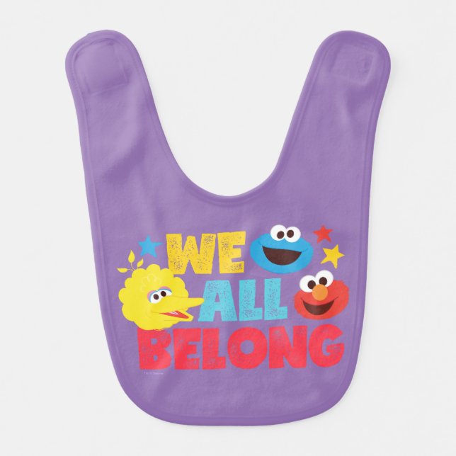 We All Belong Stars Baby Bib (Front)