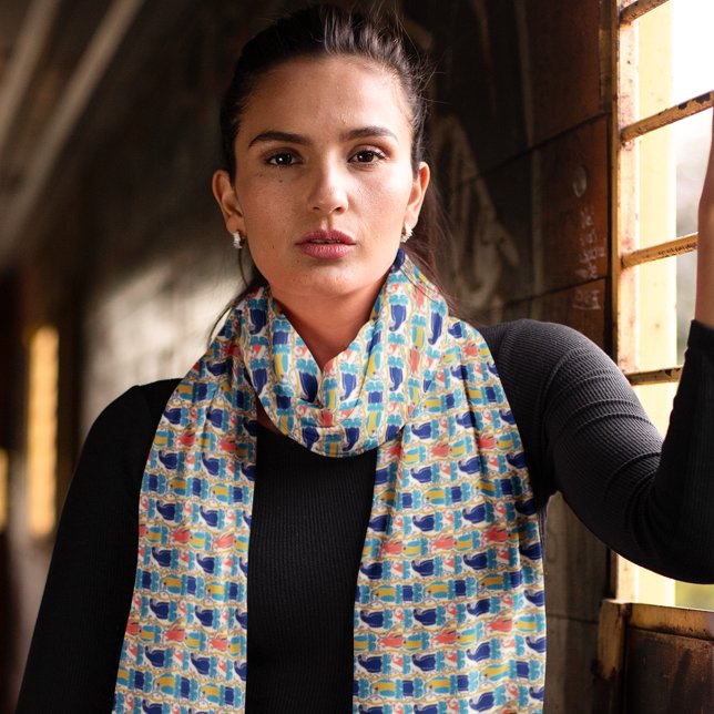 We All Caw For Macaws Tropical Bird Pattern Scarf (Creator Uploaded)