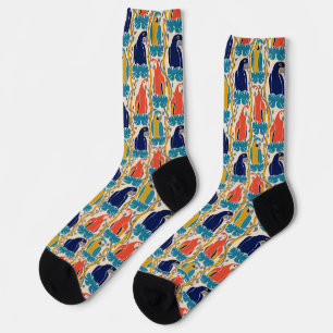 We All Caw For Macaws Tropical Bird Pattern Socks