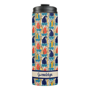 We All Caw For Macaws Tropical Bird Pattern Thermal Tumbler